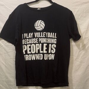 Black Volleyball Themed T-Shirt